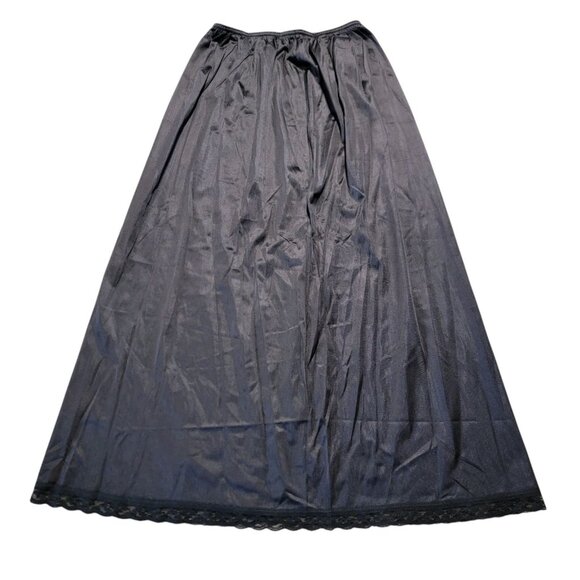 Vintage Warner's Perfect Measure Half Slip Pencil Lace Hem Size Medium USA Black - Picture 1 of 5